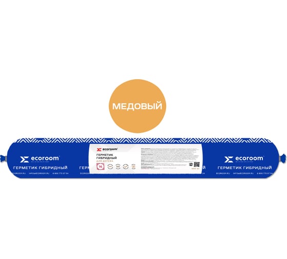 Изображение товара Гибридный герметик для дерева ECOROOM PS-16 медовый, 600 мл E-Puгер-3690/мед
