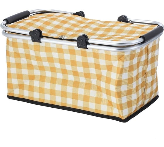 Изображение товара Складная термосумка с алюминиевым каркасом Ecos CB-7046-2 с принтом, желтая клетка, 48x27x24см 104857