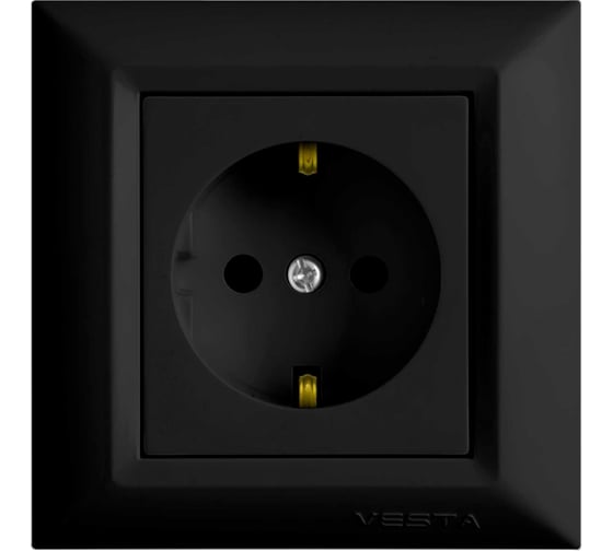 Изображение товара Розетка Metronex Electric Roma Black одинарная с заземлением FRZ00010101CMT