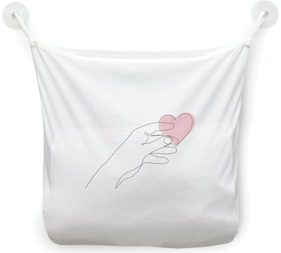 Изображение товара Сетка для игрушек в ванну JOYARTY "Сердце в руках" настенный органайзер на присосках, 39x33 см tgb_422677