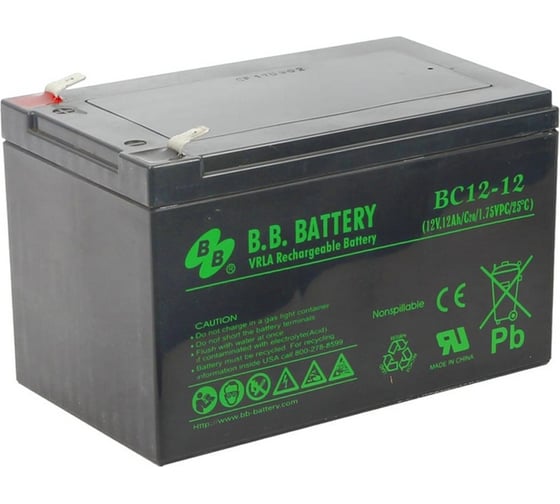 Изображение товара Аккумуляторная батарея 12В, 12 Ач BB Battery BC 12-12