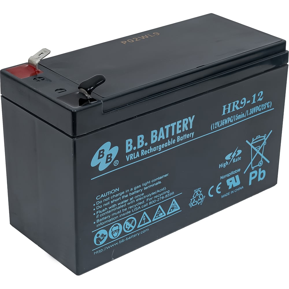 Изображение товара Аккумуляторная батарея BB Battery HR 9-12 12 В 9 Ач AGM F2