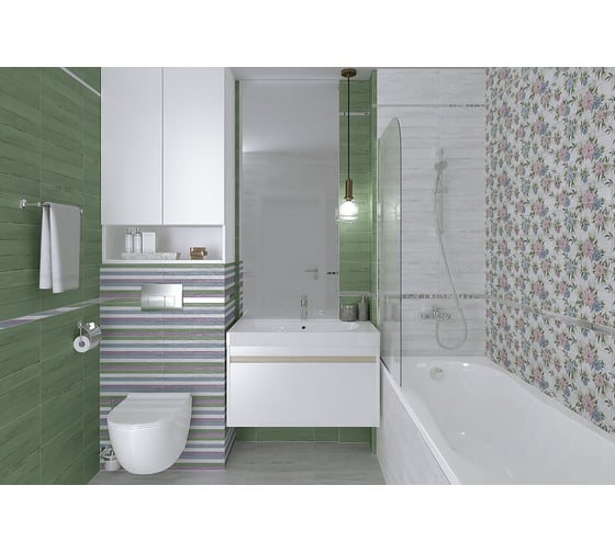 Изображение товара Керамическая настенная плитка LAPARET Land белый, 20x40 см, 1.2 кв. м, 15 плиток в упаковке х9999279369