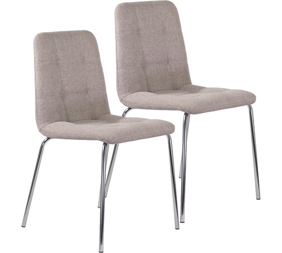 Изображение товара Стулья BRABIX Twins Cf-011 комплект 2 шт, хромированный каркас, ткань, бежевый 532768