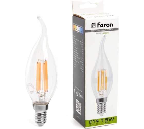 Изображение товара Светодиодная лампа FERON LB-718 Свеча на ветру E14 15W 4000K 38263
