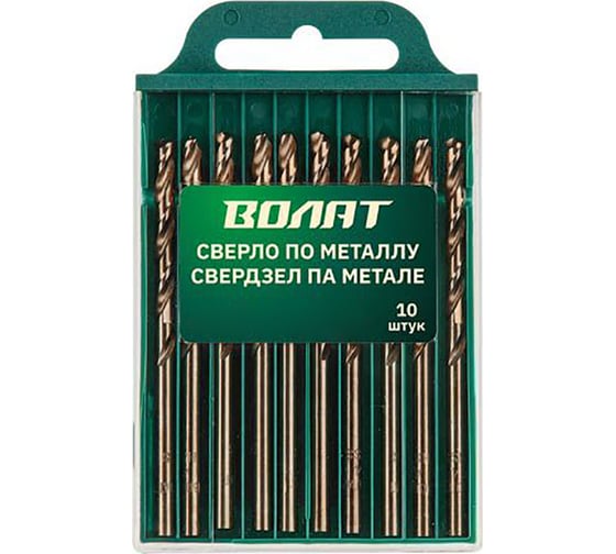 Изображение товара Сверло спиральное по металлу 2x24x49 мм, 10 шт ВОЛАТ 85020-049