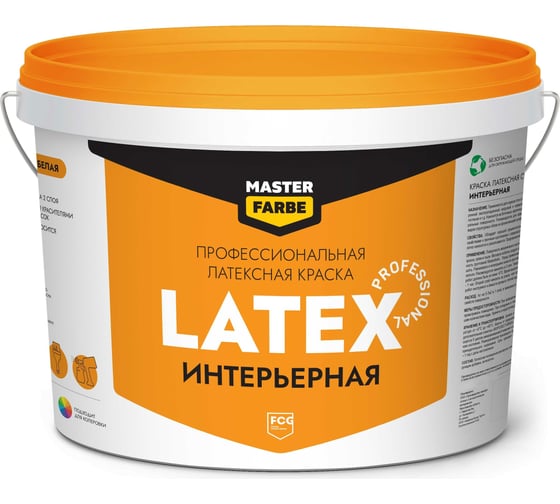 Изображение товара Интерьерная краска для стен и потолков MASTERFARBE PROLATEX ВД, белая, 14 кг 4631166884706