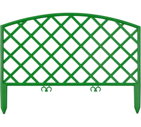 Изображение товара Садовое ограждение ПОЛИМЕРСАД Забор декоративный №6, зелёное, 7 шт. ПС-ЗД6-зел