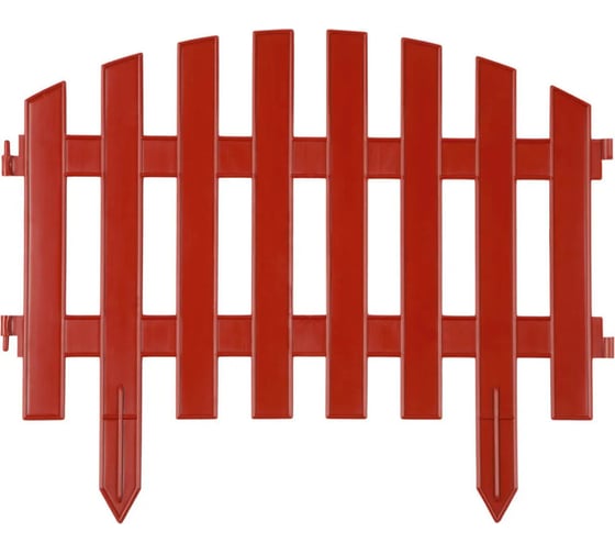 Изображение товара Садовое ограждение ПОЛИМЕРСАД Забор декоративный №2, терракотовый, 7 шт. ПС-ЗД2-терракот