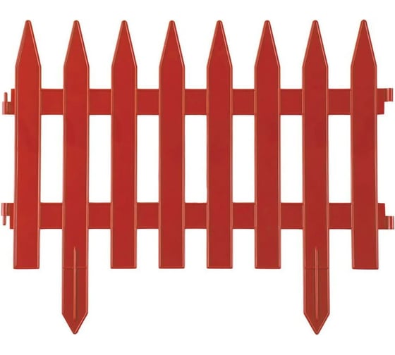 Изображение товара Садовое ограждение ПОЛИМЕРСАД Забор декоративный №1, терракотовый, 7 шт. ПС-ЗД1-терракот
