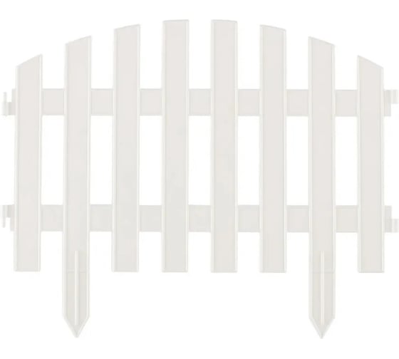 Изображение товара Садовое ограждение ПОЛИМЕРСАД Забор декоративный №2, белое, 7 шт. ПС-ЗД2-бел