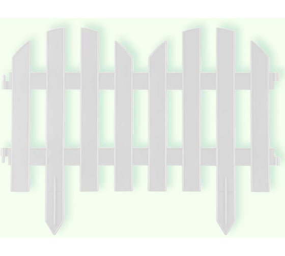 Изображение товара Садовое ограждение ПОЛИМЕРСАД Забор декоративный №4, белое, 7 шт. ПС-ЗД4-бел