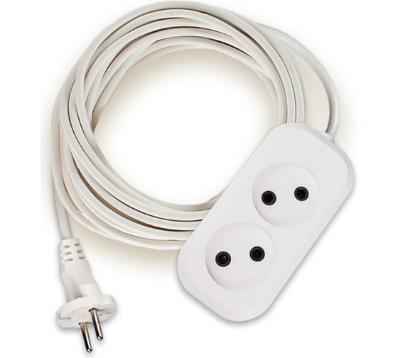 Изображение товара Удлинитель шнур МПП УДЛИНИТЕЛЬ У-2-10 ПВС, 2х1,0, 2гнезда, 10м, без заземления 999000000003001
