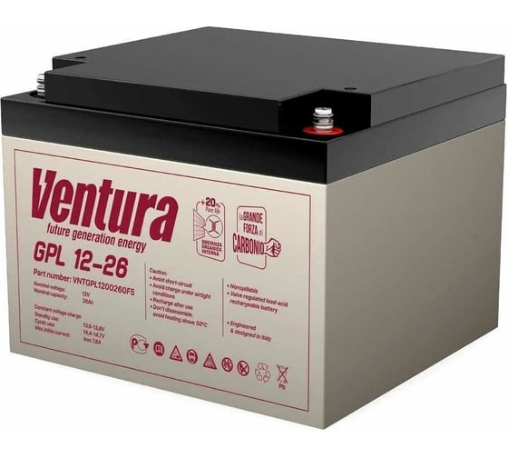 Изображение товара Аккумуляторная батарея 12 В, 29 Ач Ventura GPL 12-26