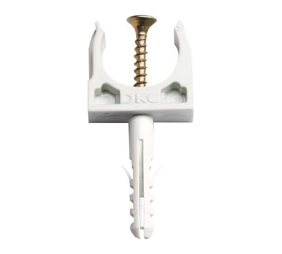 Изображение товара Держатель для труб DKC клипса d16мм+дюбель 100шт 51316DIY