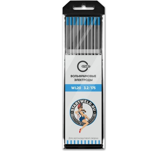 Изображение товара Вольфрамовые электроды WL 20 3.2х175 мм, голубые, 10 шт Start WL2032175U
