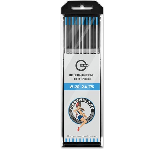 Изображение товара Вольфрамовые электроды WL 20 2.4х175 мм, голубые, 10 шт Start WL2024175U