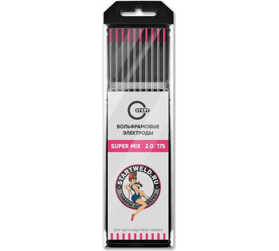 Изображение товара Вольфрамовые электроды SUPER MIX 2x175 мм, розовые, 10 шт Start WE20175U