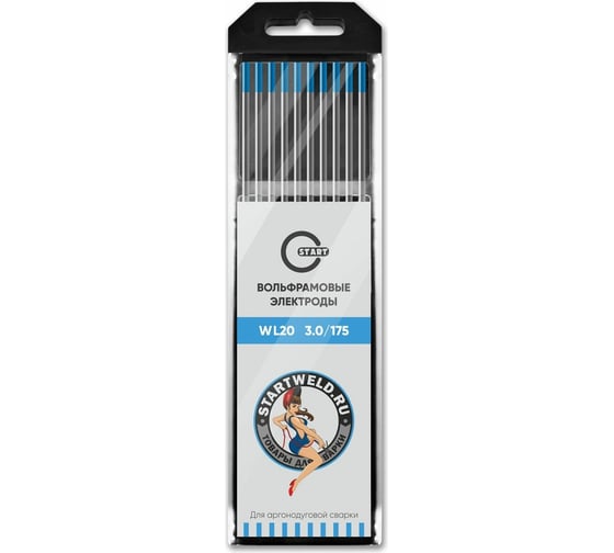 Изображение товара Вольфрамовые электроды WL 20 3х175 мм, голубые, 10 шт Start WL2030175U