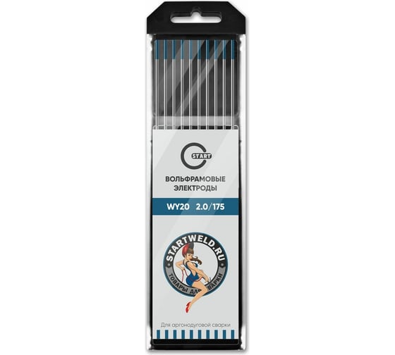 Изображение товара Вольфрамовые электроды WY 20 2х175 мм, синие, 10 шт Start WY2020175U