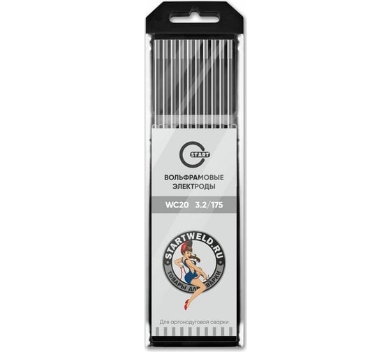 Изображение товара Вольфрамовые электроды WС 20 3.2х175 мм, серые, 10 шт Start WC2032175U