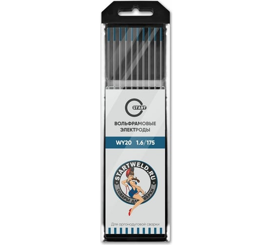 Изображение товара Вольфрамовые электроды WY 20 1.6х175 мм, синие, 10 шт Start WY2016175U