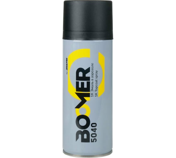 Изображение товара Аэрозольная краска BOOMER 1К цвет черный матовый, 0.4 л 5040 black mat