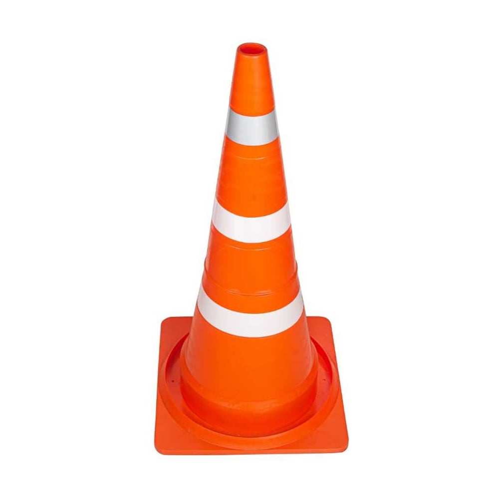 Изображение товара Дорожный конус ТЕХНОЛОГИЯ КС-3.6 750 мм, мягкий комбинированный (КВАДРАТ ОСН) (1 светоотр., 2 белые полосы) 00-00008935 00-00008907