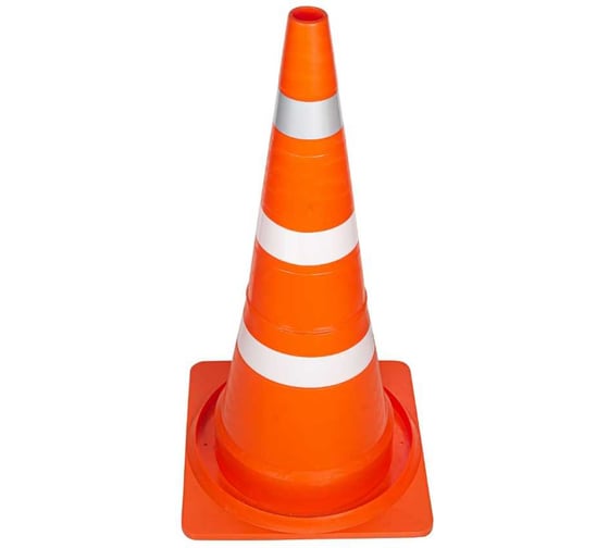 Изображение товара Дорожный конус ТЕХНОЛОГИЯ КС-3.6 750 мм, мягкий комбинированный (КВАДРАТ ОСН) (1 светоотр., 2 белые полосы) 00-00008935 00-00008907