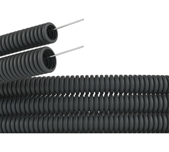 Изображение товара Труба DKC ПНД гофро c протяж. d25 черн. уп.50м 71725DIY