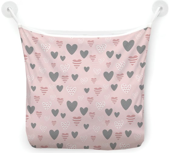 Изображение товара Сетка для игрушек в ванну JOYARTY "Ассорти из сердечек" настенный органайзер на присосках, 39x33 см tgb_422721