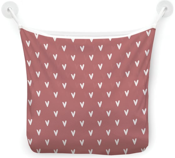 Изображение товара Сетка для игрушек в ванну JOYARTY "Белые сердечки" настенный органайзер на присосках, 39x33 см tgb_422652