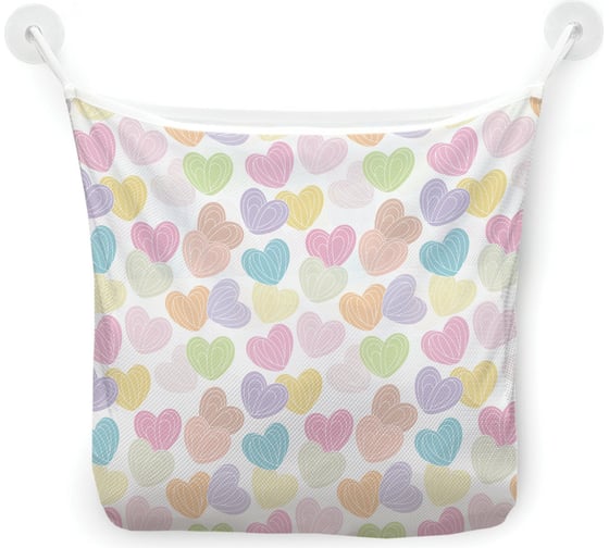 Изображение товара Сетка для игрушек в ванну JOYARTY "Карамельные сердца" настенный органайзер на присосках, 39x33 см tgb_422695