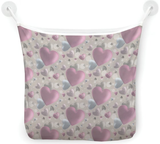 Изображение товара Сетка для игрушек в ванну JOYARTY "Объемные сердца" настенный органайзер на присосках, 39x33 см tgb_422656