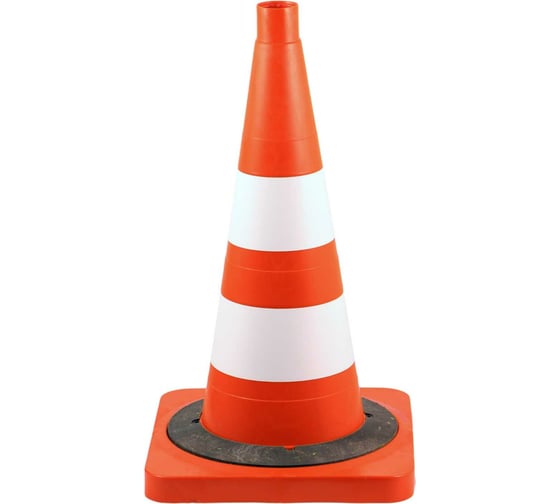 Изображение товара Дорожный конус Технология КС-2.4.0 520 мм, мягкий, 2 белые полосы, утяжелитель, кв. основание 00-00001325