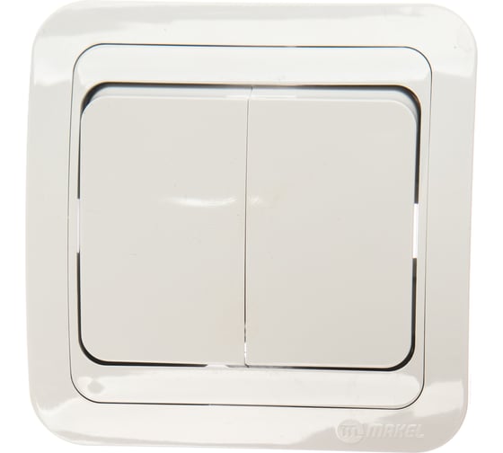 Изображение товара Двухклавишный выключатель, белый Makel Mimoza 12003