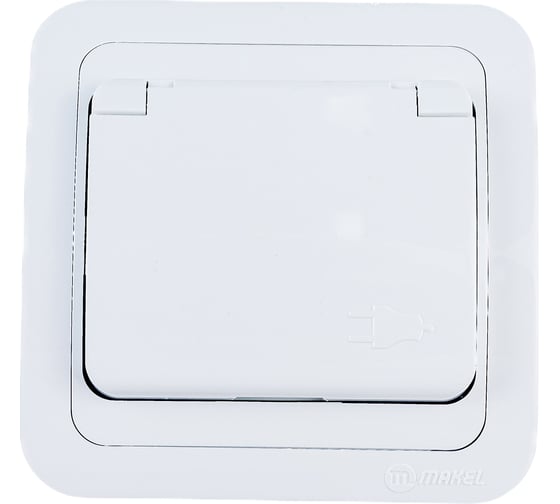 Изображение товара Розетка с крышкой, белая Makel Mimoza 12029