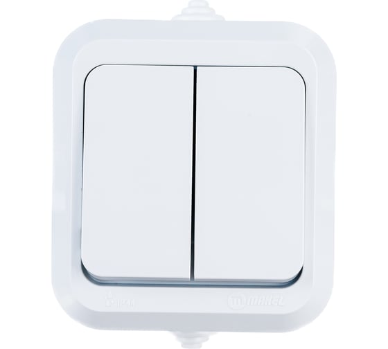 Изображение товара Выключатель с двумя клавишами полугерметичный, белый Makel Nemilyer 18301