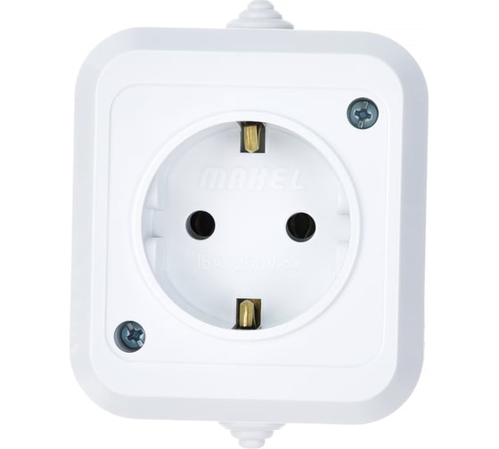 Изображение товара Розетка с заземлением, белая Makel 18308