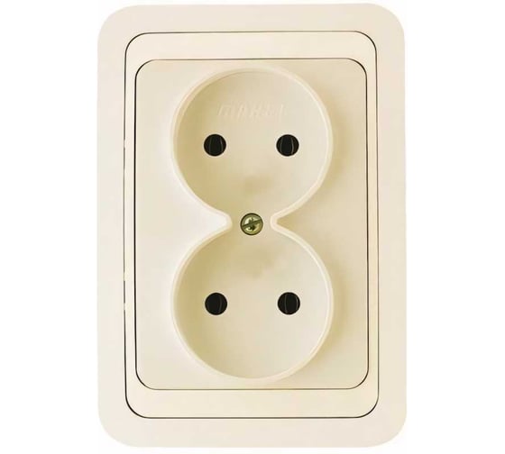 Изображение товара Розетка Mimoza 2-м СП без заземления кремовая 25017