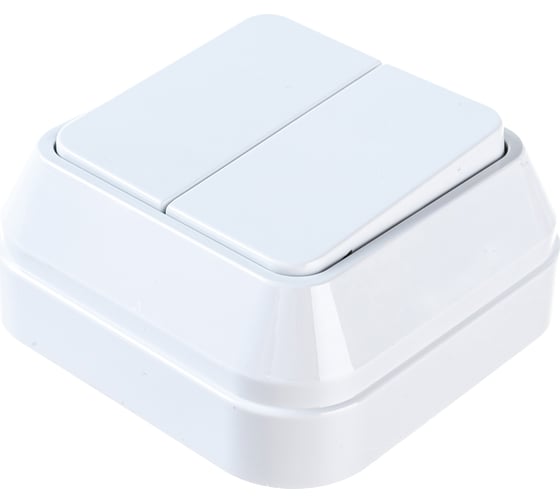 Изображение товара Выключатель накладной двухклавишный, белый Makel Siva Ustu 45103