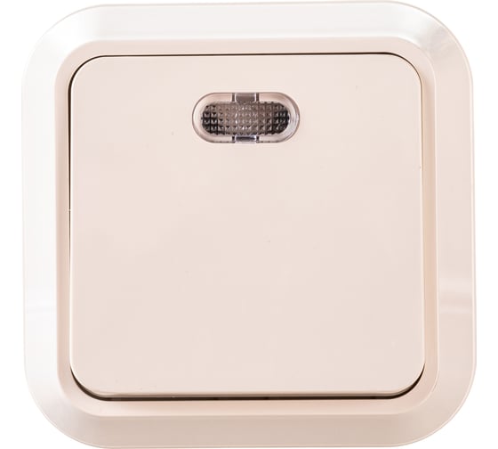 Изображение товара Выключатель накладной одноклавишный с подсветкой, крем Makel Siva Ustu 45221