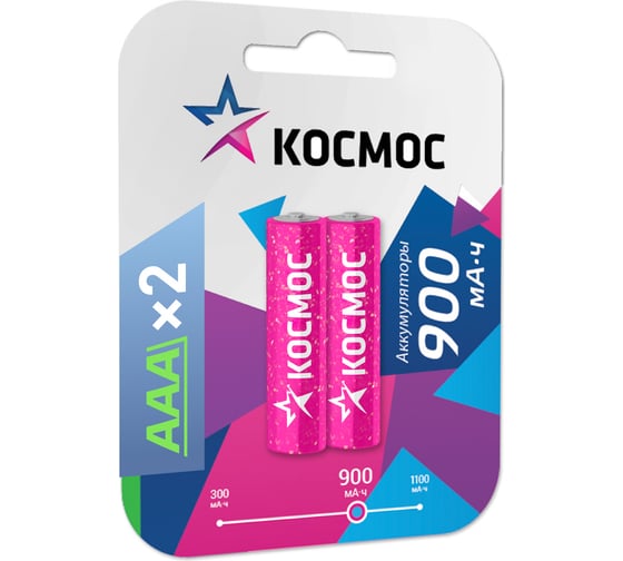 Изображение товара Аккумулятор КОСМОС R03 NI-MN 900мАч BP-2 KOCR03NIMH(900MAH)