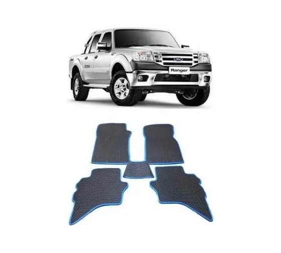 Изображение товара Ковры в салон автомобиля Eva Smart для ford ranger ll 2006 - 2011, эва сота, чёрные c серой окантовкой 1210-B5B1-S