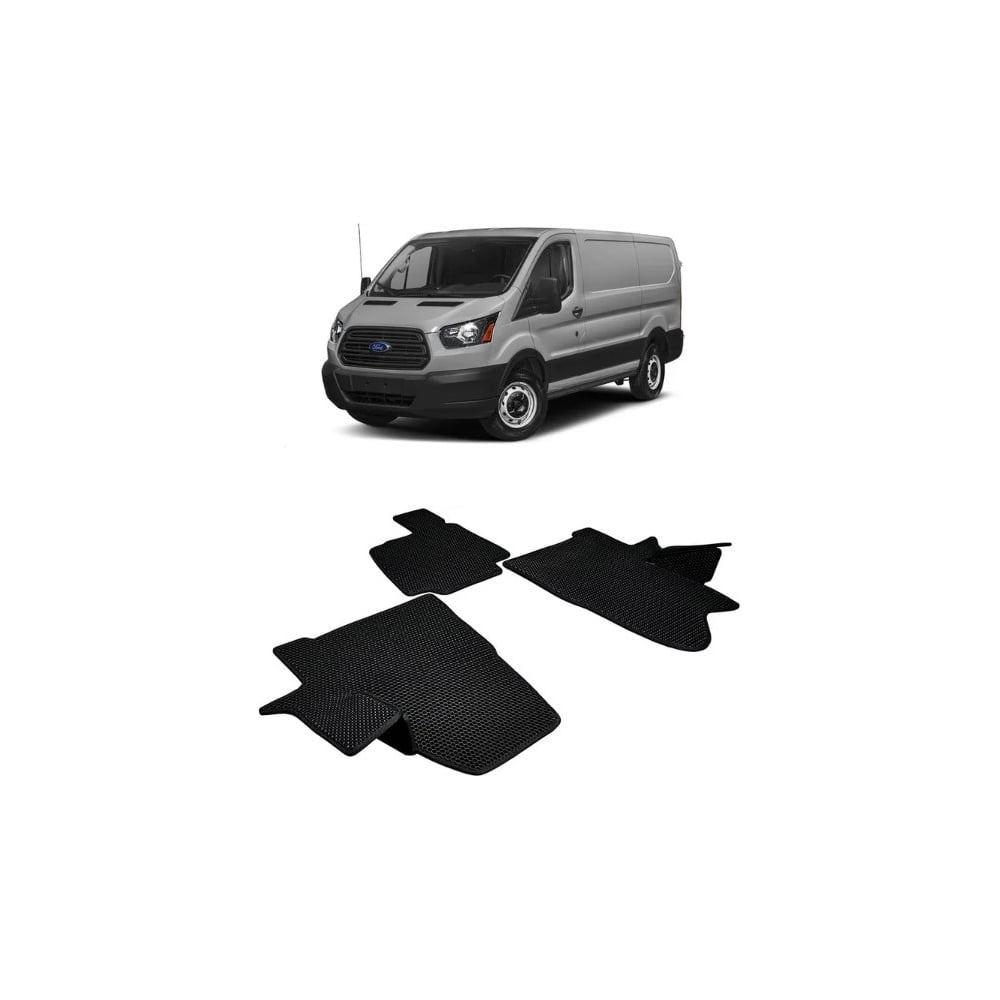 Изображение товара Ковры в салон автомобиля Eva Smart Ford Transit 2014 черные с серой окантовкой