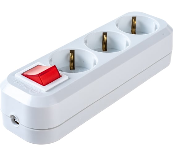 Изображение товара Колодка удлинителя 3-м с заземлением, с выключателем MAKEL MGP211