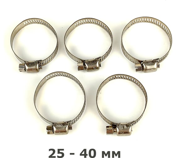 Изображение товара Червячный хомут HG 25-40 мм, нержавеющая сталь, 5 шт. 4962091