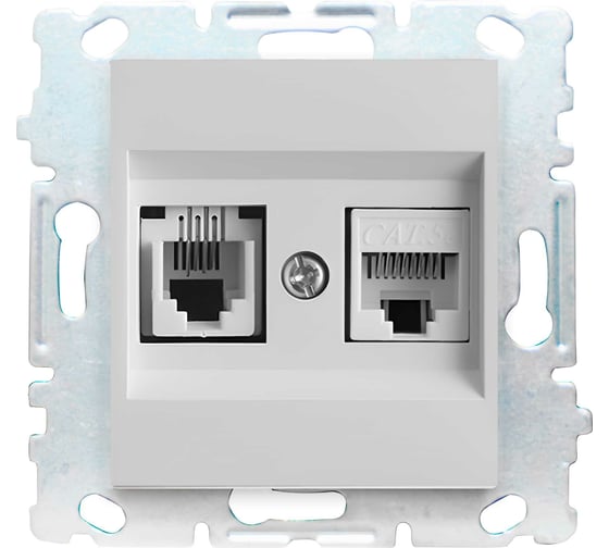 Изображение товара Розетка Metronex Electric Roma LAN + Phone двойная без рамки FRZMT010203BEL