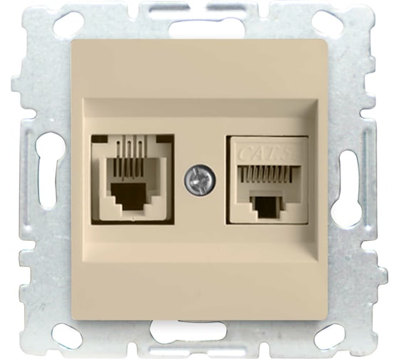 Изображение товара Розетка Metronex Electric Roma Кремовый для LAN + Phone без рамки FVK010115MLK