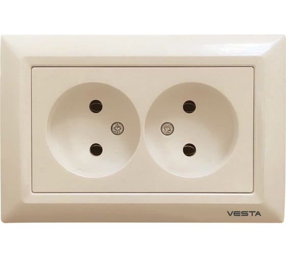 Изображение товара Розетка Metronex Electric Roma Кремовый двойная без заземления FRZ00010112MLK